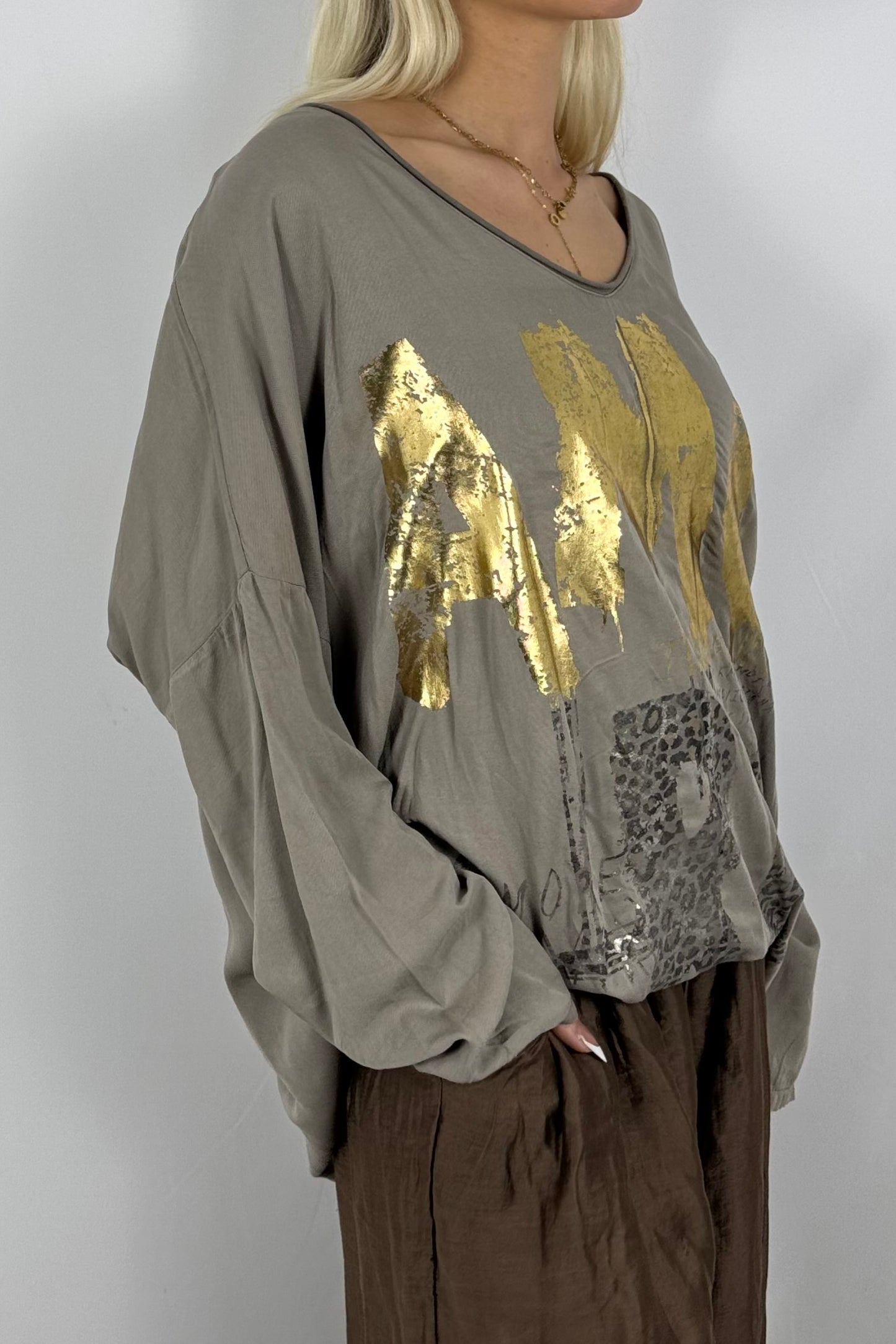 Oversize-Shirt mit Statement-Print-Mud