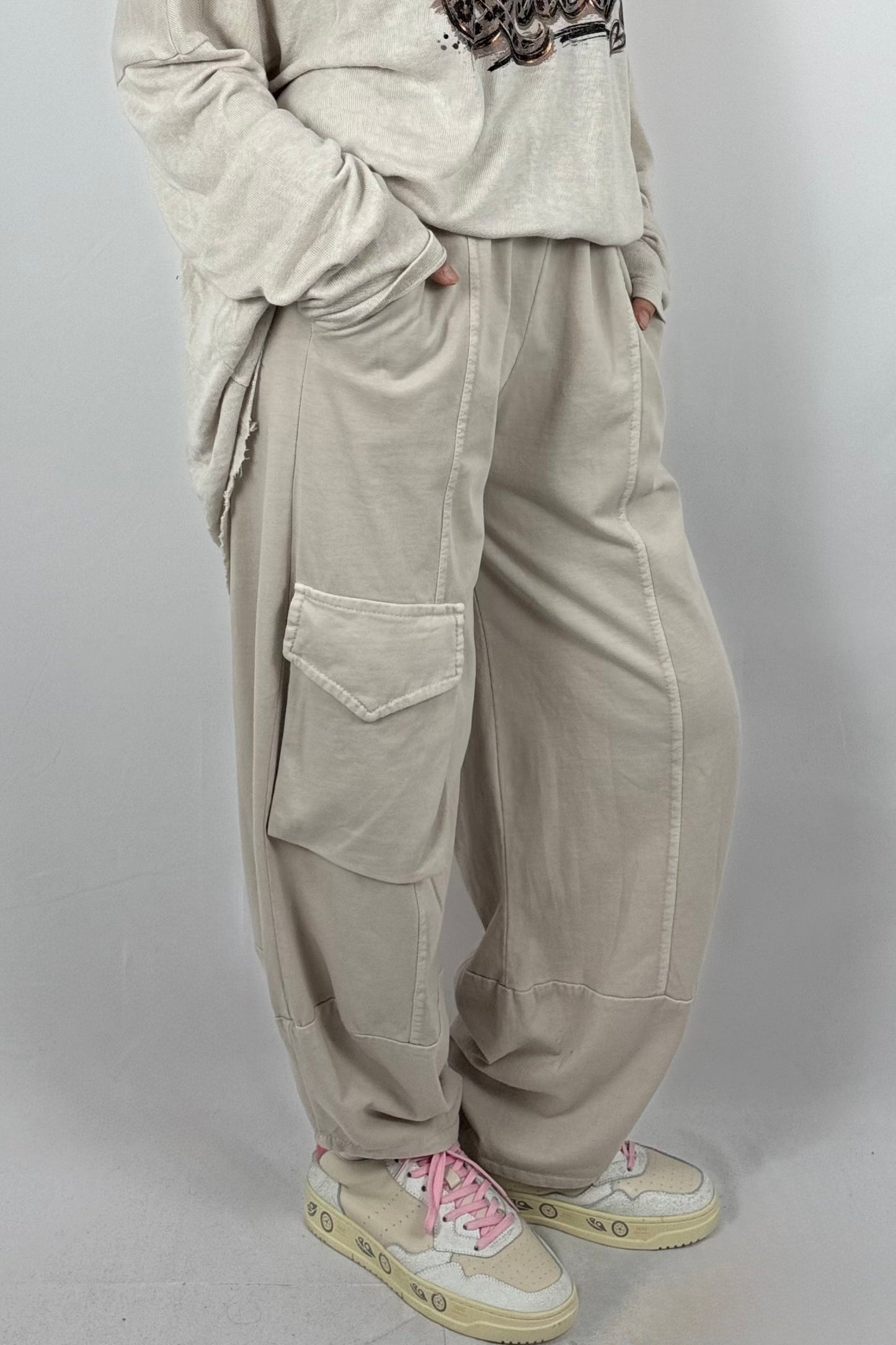 Damen Cargo-Hose – lässiger Freizeitlook-Beige