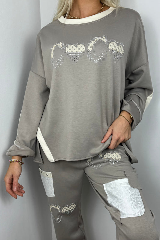 Stylisches Shirt mit Schmuckstein-Details-Mud