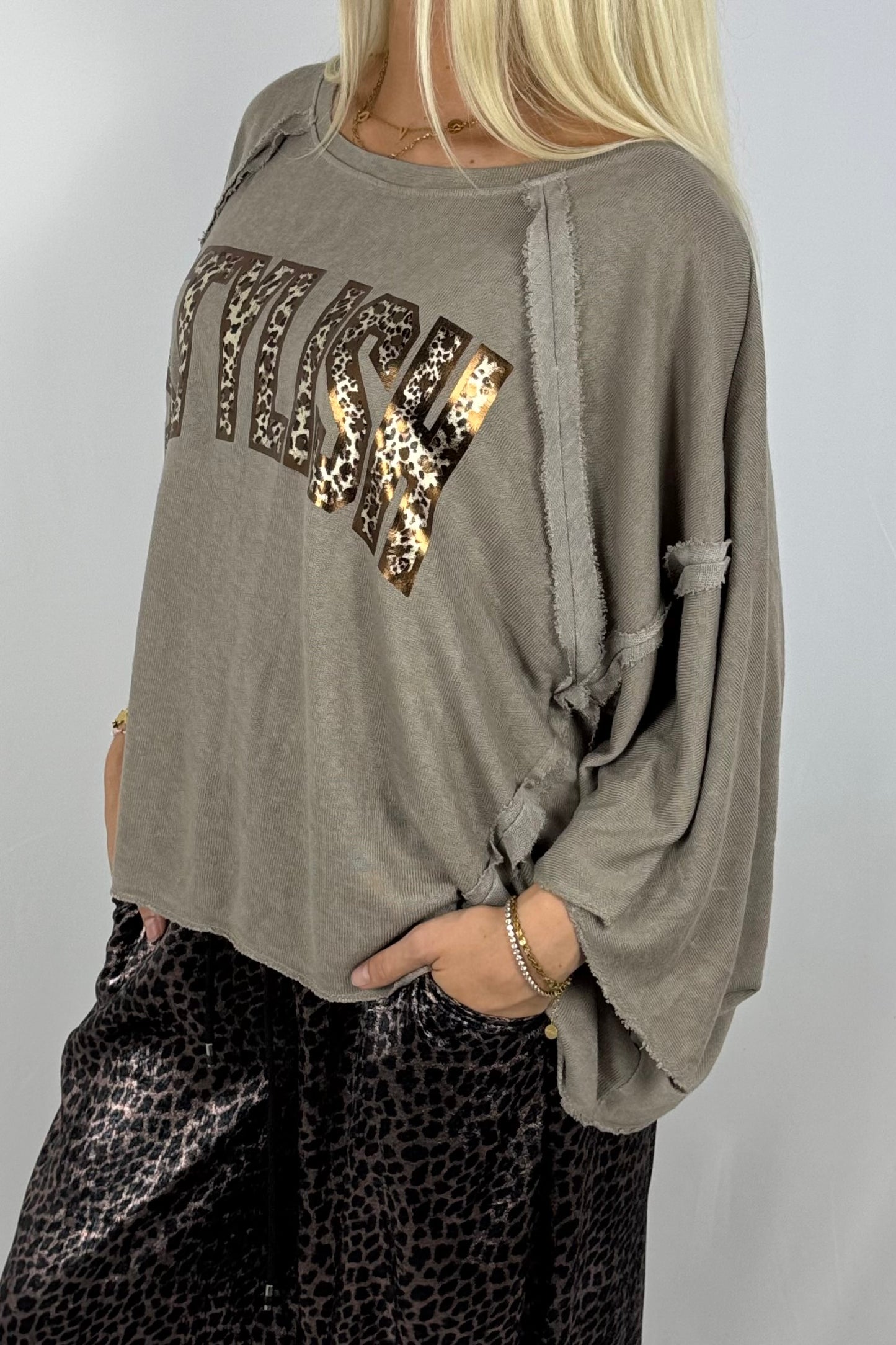 Oversize Shirt „STYLISH“ – Mud