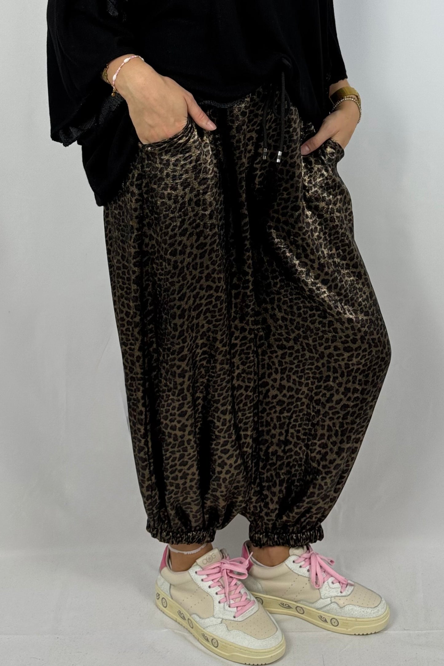 Leo-Hose aus Viskose – Bronze