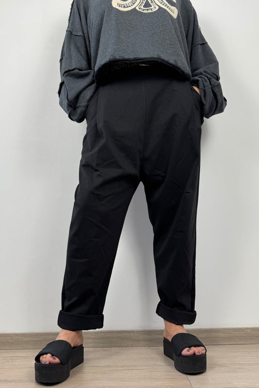 Hose mit Stretchbund und Leoparden-Gürtel