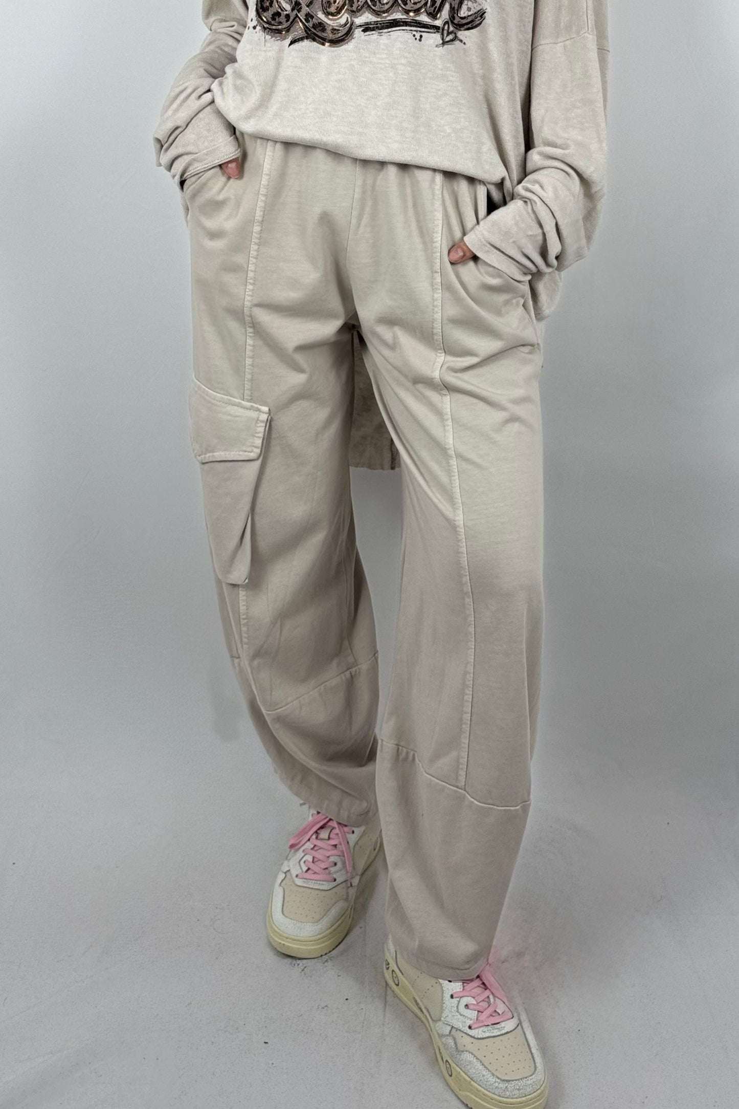 Damen Cargo-Hose – lässiger Freizeitlook-Beige