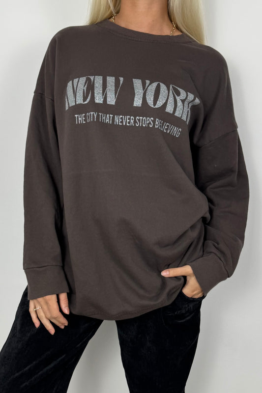 Oversize Sweatshirt New York –Choco