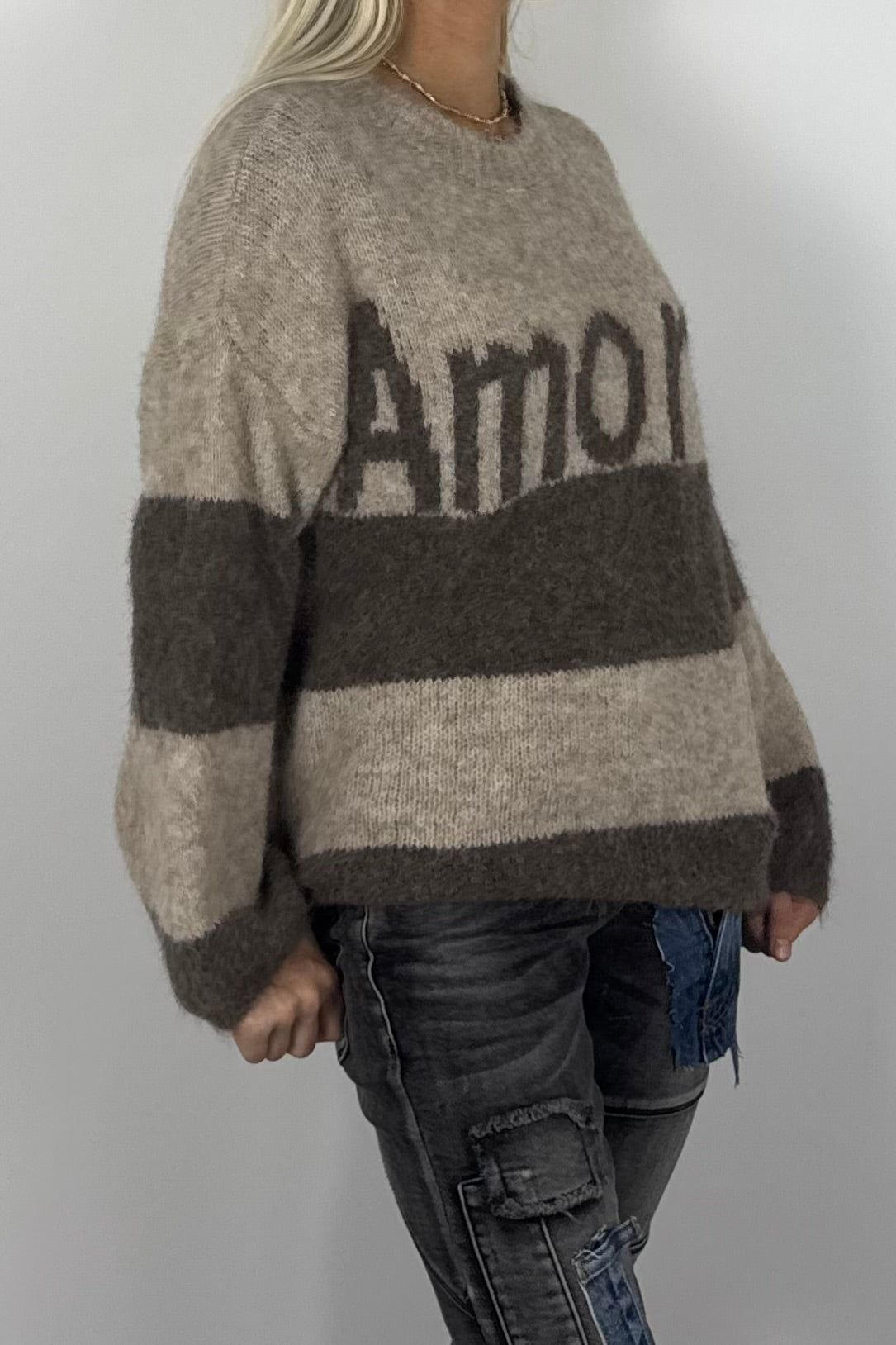 Damen Strickpullover „Amore“ – Mud