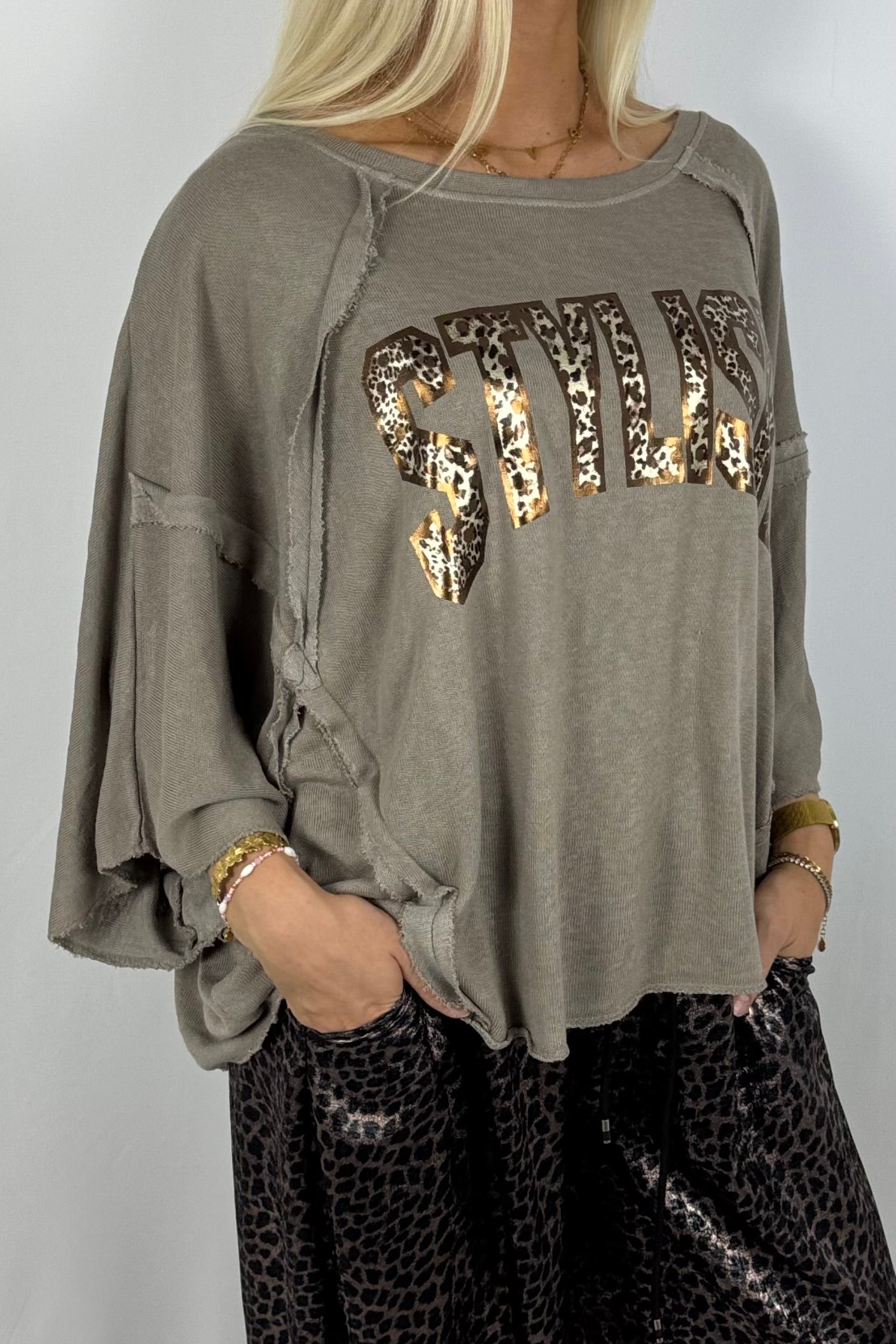 Oversize Shirt „STYLISH“ – Mud