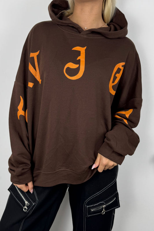 Oversize Hoodie „ENJOY“ –Choco