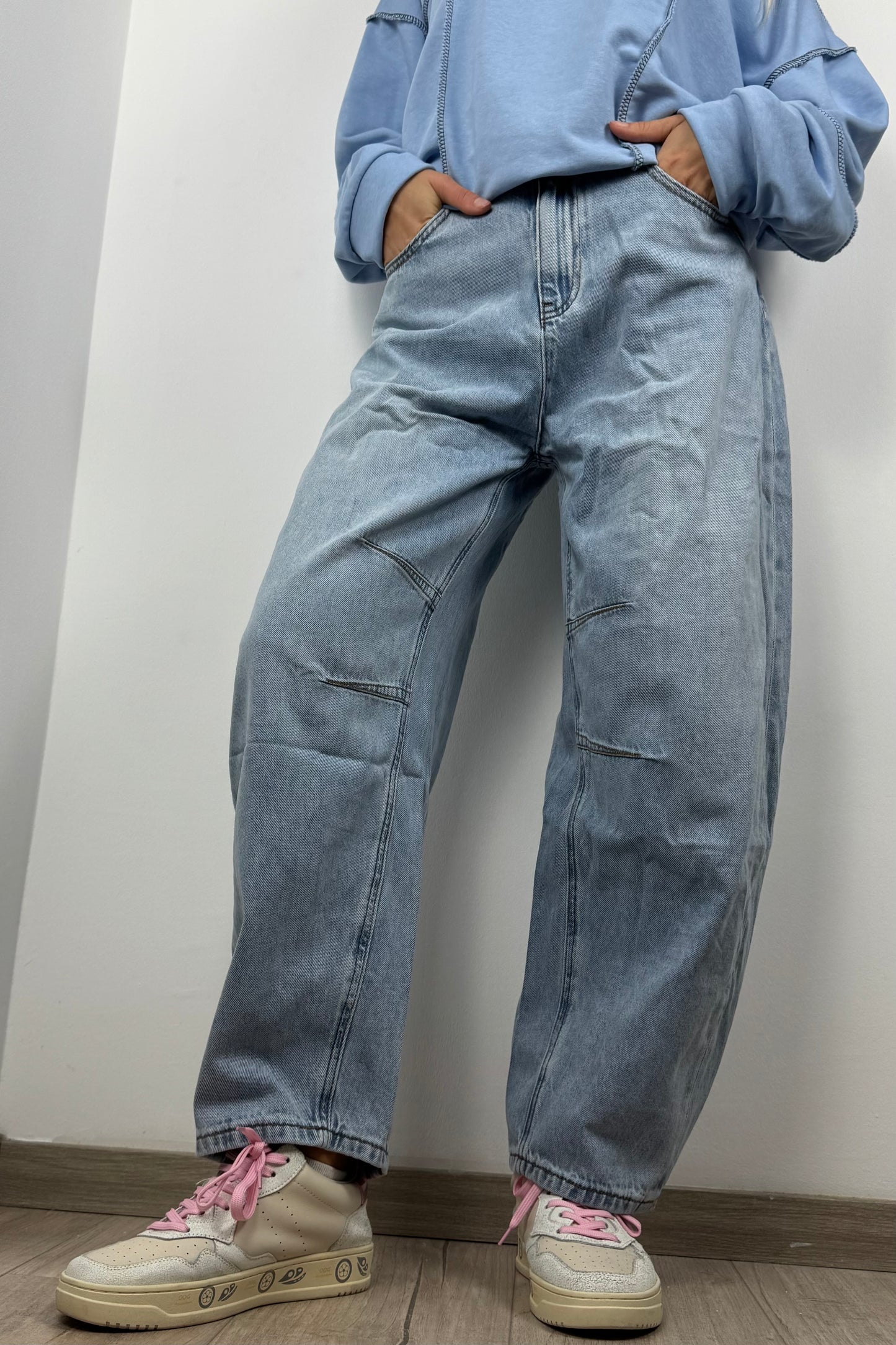 Weit geschnittene Denim Jeans