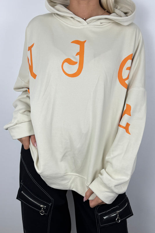 Oversize Hoodie „ENJOY“ –Beige