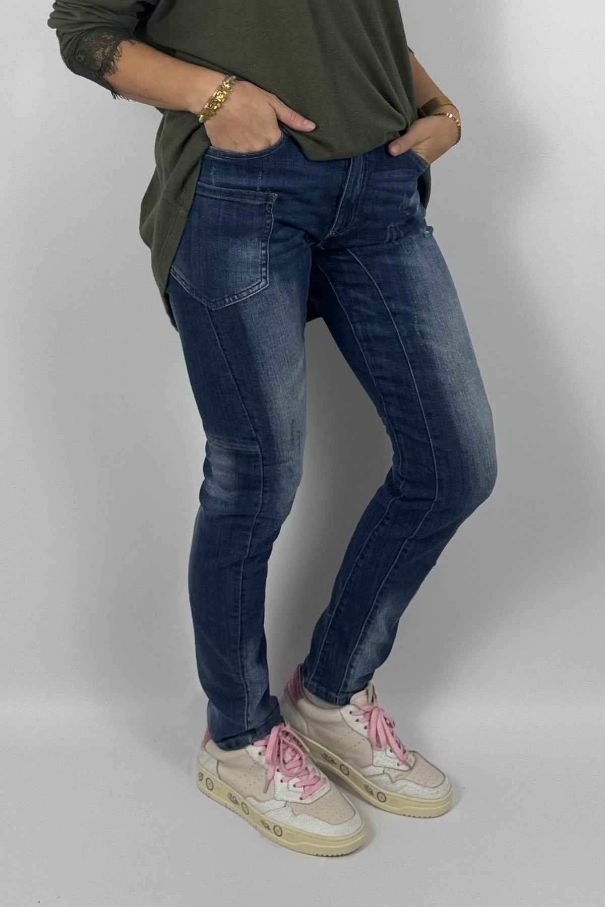 Damen Jeans im Used-Look – Blau