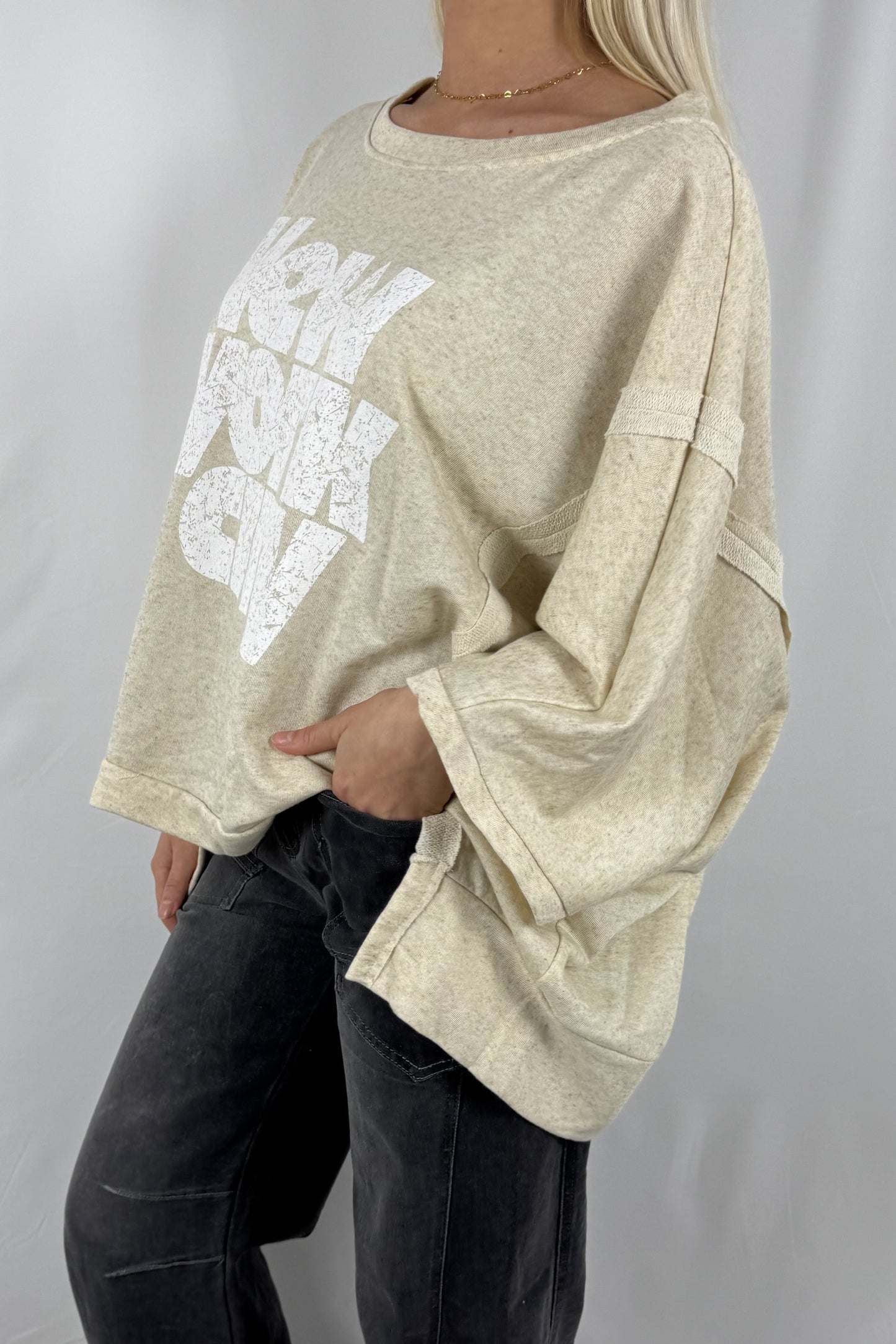 Damen Oversize Shirt „New York City“-Butter