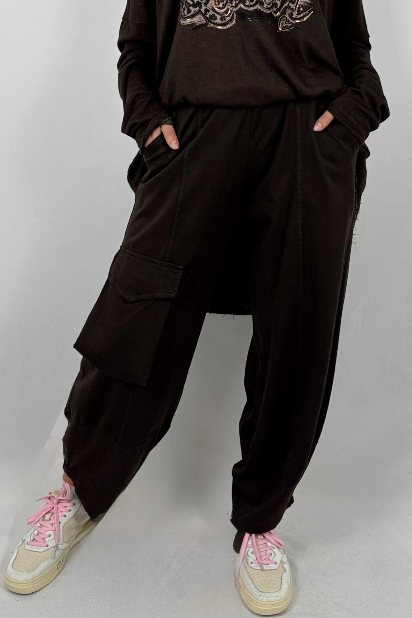 Damen Cargo-Hose – lässiger Freizeitlook-Coffee