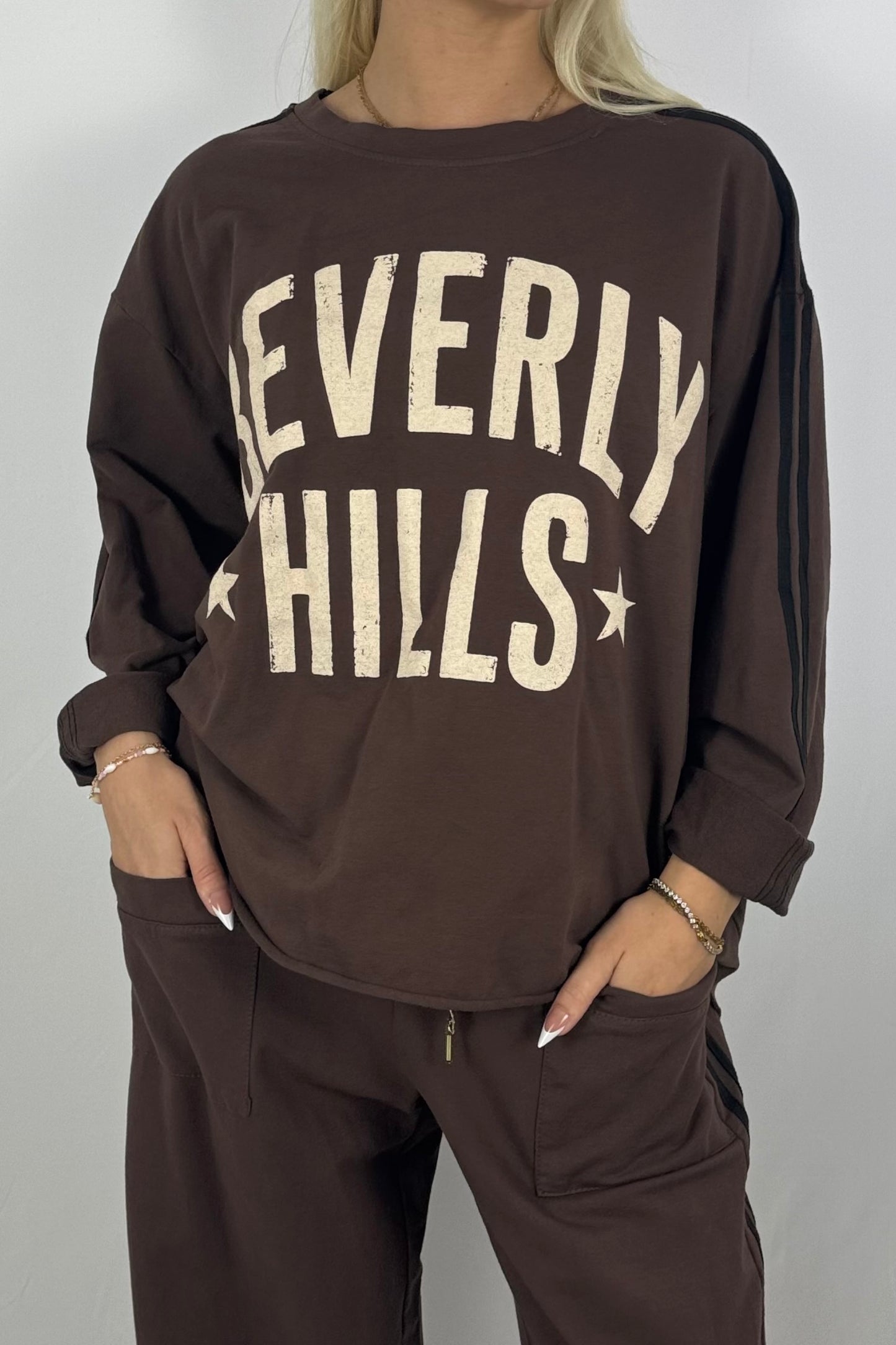 Oversize-Sweatshirt mit Statement-Print-Schoko