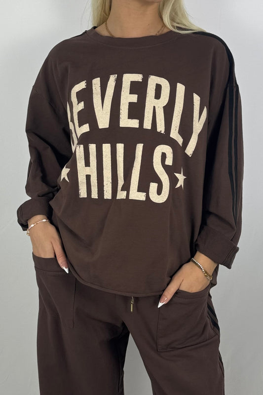 Oversize-Sweatshirt mit Statement-Print-Schoko