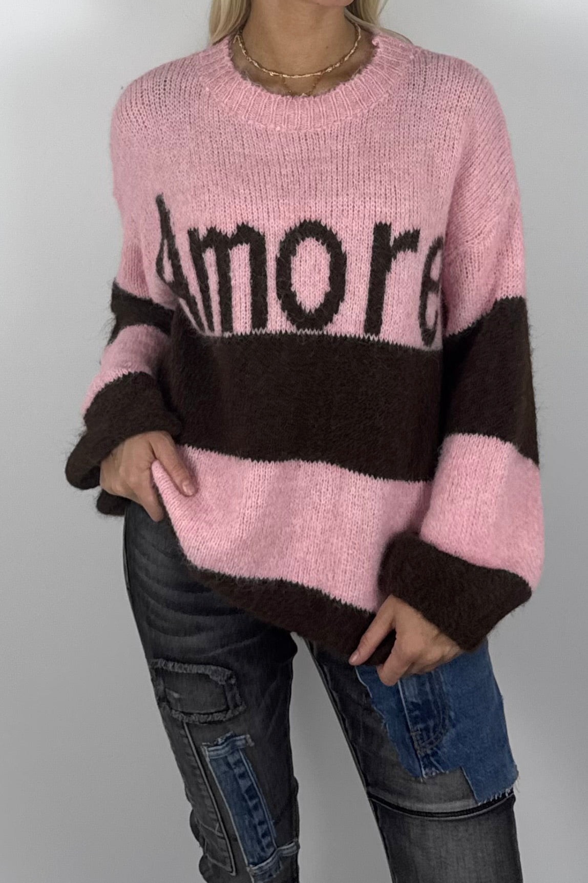 Damen Strickpullover „Amore“ –Rosa