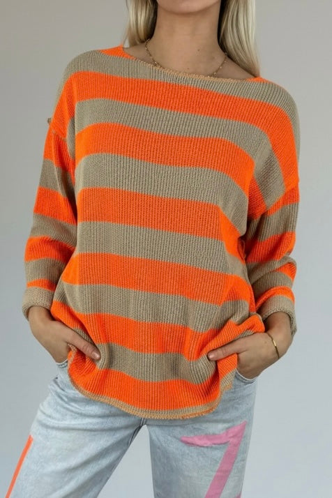 Gestreiftes Shirt mit Rundhalsausschnitt-Mud