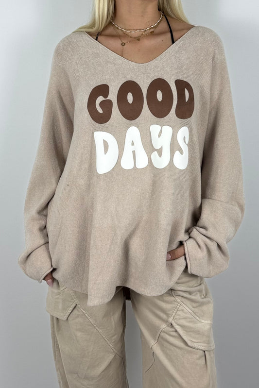 GOOD DAYS Shirt / Feinstrick-Pullover-Beige