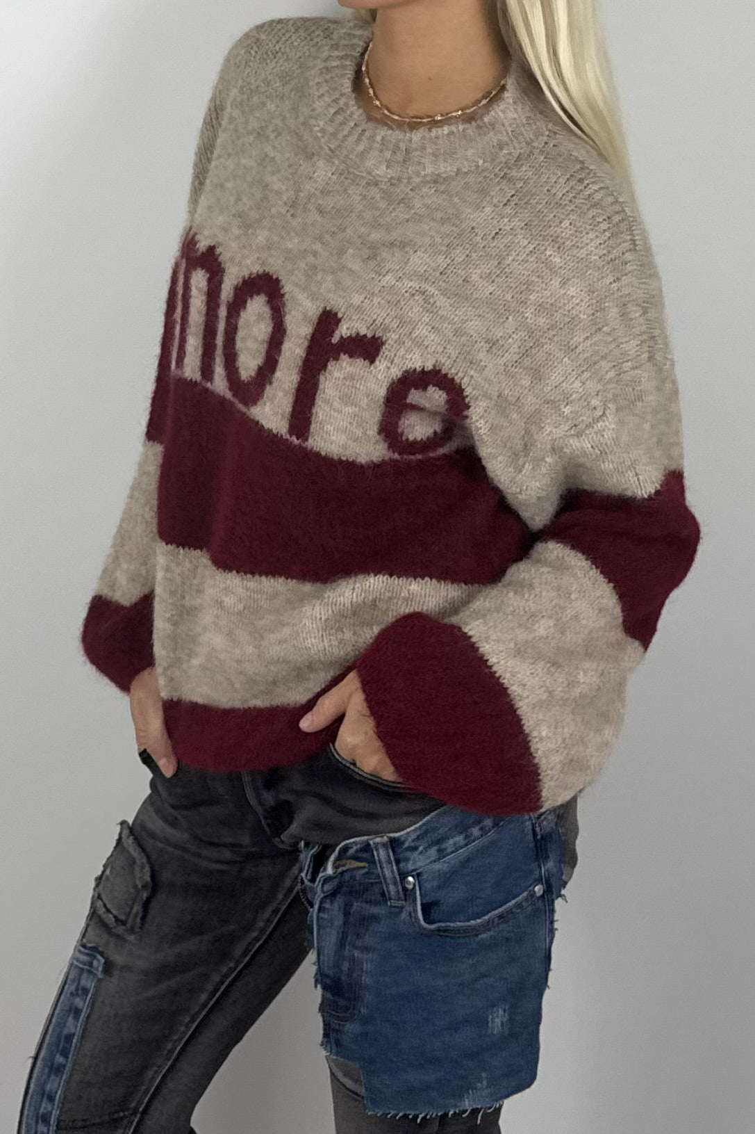 Damen Strickpullover „Amore“ –Bordeaux