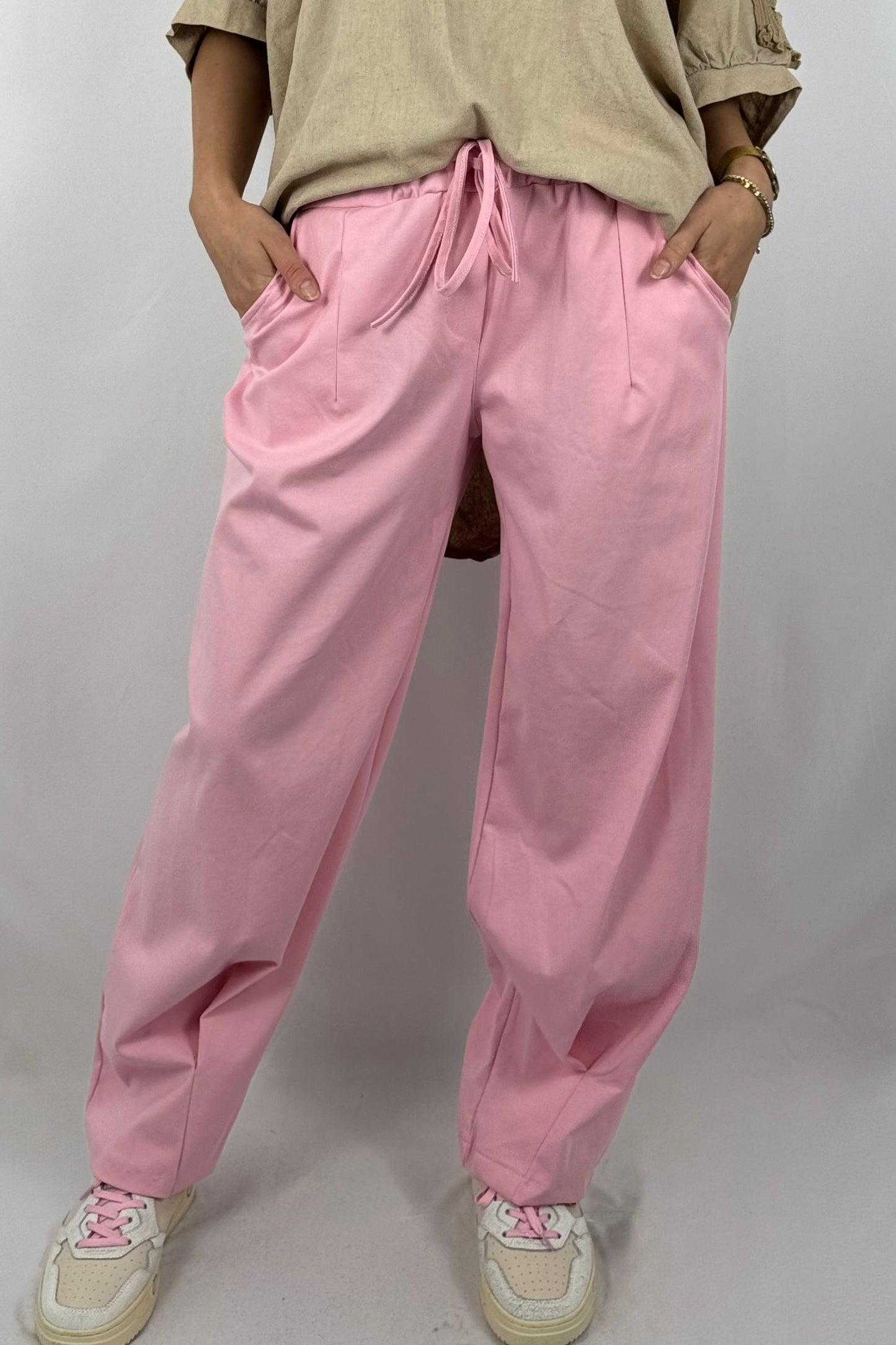 Paperbag-Hose in Rosa – Komfort trifft Eleganz-Rosa